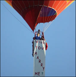 Hot air balloon proposal flight